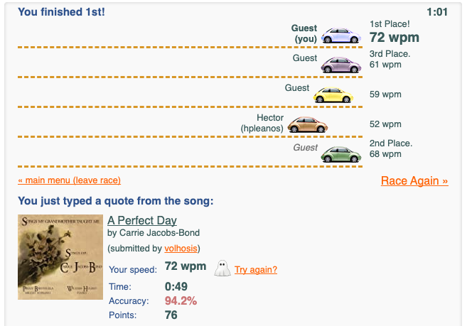 Colemak Keyboard Layout Typing Test - September 5th, 2020